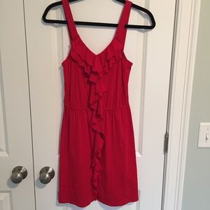 Express Red Ruffle Dress